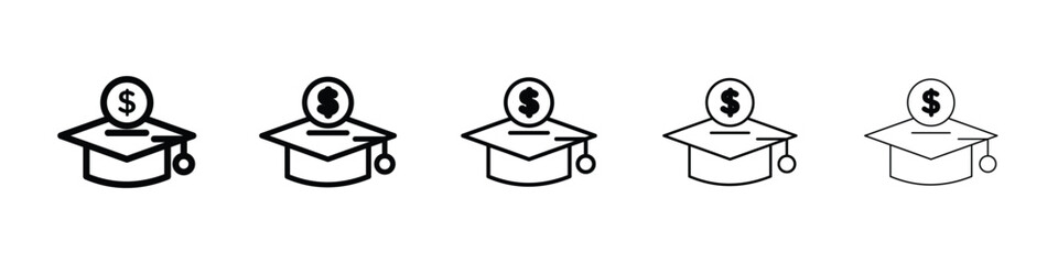 Education cost icon for mobile concept and web design.