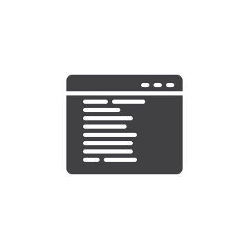 Web browser code solid glyph icon