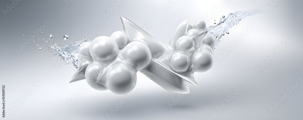 Poster in a visually compelling composition, health data flows into a cloud symbolizing cloud computing in 