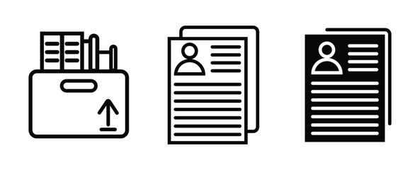 Invoice payment icon pack. vector illustration. Personal documents icon in black filled and outlined style