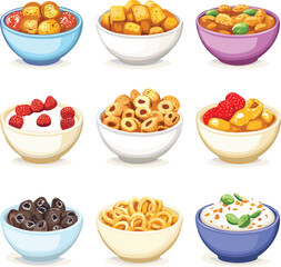 set of vector with food