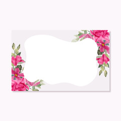 greeting card pink floral watercolor