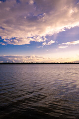 Fototapeta premium dreamy sunset on the lake