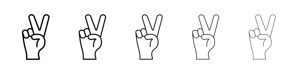 Hand peace icon for mobile concept and web design.
