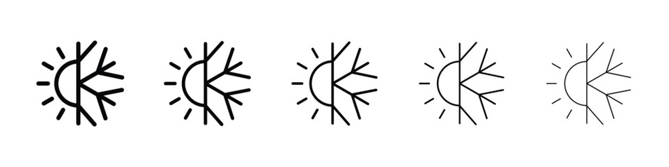 Obraz premium Hot and cold icon for mobile concept and web design.