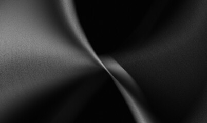 dark metallic black background with crisscrossing curved lines, depth and movement, black satin surface. "grainy noise" texture creates a sense of elegance