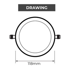 Fototapeta premium Drawing LED Slim Round Recessed Downlight