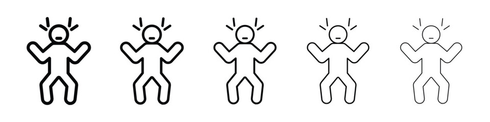 Irritated human icon for mobile concept and web design.
