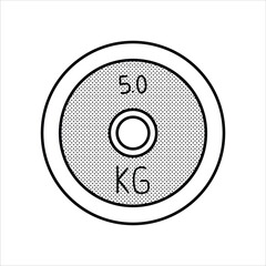 Lineart Weight Plate Icon Minimalist Lineart Style