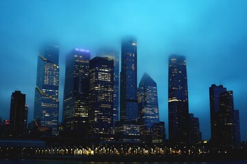 Fototapeta premium NYC Covered by Fog (Dusk)