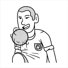 Lineart Football Juggling Sports Avatar Minimalist Lineart Style