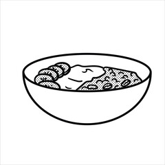 Lineart Smoothies Bowl Icon Minimalist Lineart Style