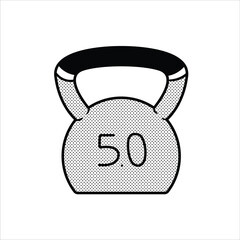 Lineart Kettlebell Icon Minimalist Lineart Style