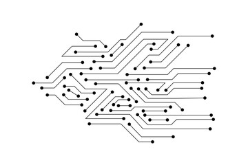 Vector : Electronic circuit on white background