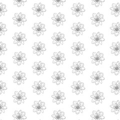 many detailed flowers for use as fabric texture or background, depicted on a white isolated background