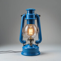 Old oil lamp on a white background