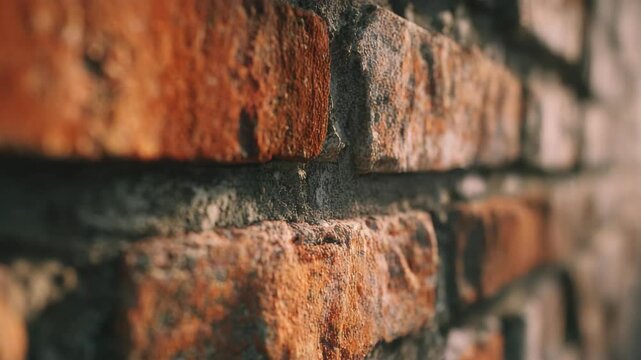 Close-up of a brick wall section