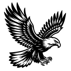 Obraz premium Flying Eagle Line Art SVG