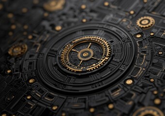 Fototapeta premium Intricate Black and Gold Geometric Background Design for Modern Finishes