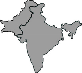 map of india and pakistan in grey color
, map of pakistan and india