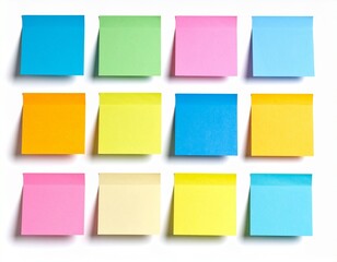 Fototapeta premium Colorful Sticky Notes on a White Background