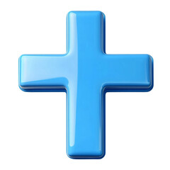 Fototapeta premium blue cross mark 3d render icon isolated on transparent background cutout