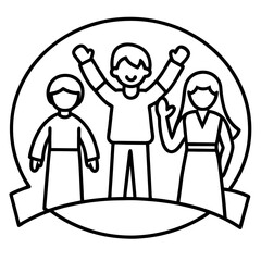 Human Rights Day line art vector