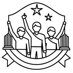 Human Rights Day line art vector