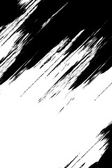 Modern Black and White Grunge Cover Background with Ink and Brush Texture.