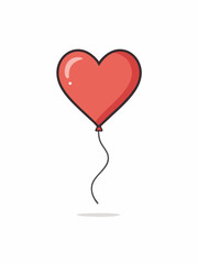 A charming red heart-shaped balloon design perfect for Valentine's Day cards, romantic branding, or cute app icons.