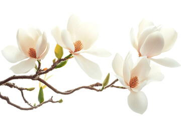 Obraz premium Magnolia blossom bouquet PNG cutout – high-resolution transparent floral clipart for elegant botanical design, wedding invitations, scrapbook overlays