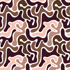 Bold abstract seamless pattern with organic fluid shapes, a dynamic and modern graphic design