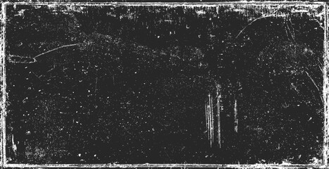 Texture of old surface on black background with white scratches. Worn, torn, weathered effect. Distressed black texture.Vector illustration, EPS 10.