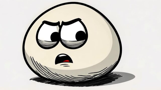 Cartoon egg with surprised expression