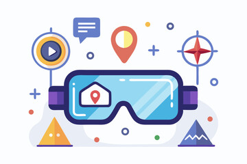 Fototapeta premium ar smart glasses navigation icon