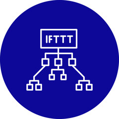 IFTTT Integration  Vector Blue Circle Icon Design