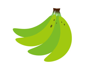 一房の緑色のバナナ