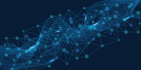 Abstract Big Data visualization digital network connection concept background