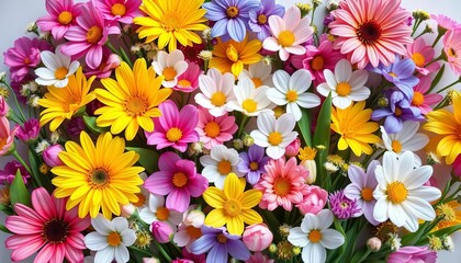 Vibrant spring flowers arranged in an Easter egg shape, pastel colors,  easter background,  botanical