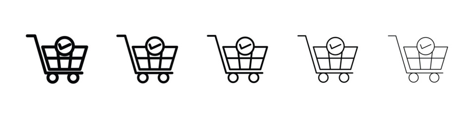 Shopping cart check icon for mobile concept and web design.
