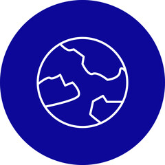 Earth  Vector Blue Circle Icon Design
