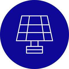 Solar Panel  Vector Blue Circle Icon Design