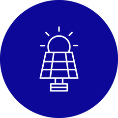 Solar Energy  Vector Blue Circle Icon Design