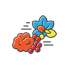  Fog Berry Dust – Abstract Vector Illustration of Misty Berries and Ethereal Haze on White Background.