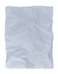 White crumpled paper on transparent background png file