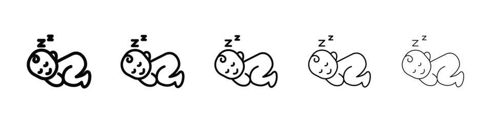 Sleeping baby icon for mobile concept and web design.