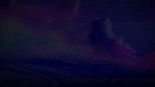 Authentic analog video glitch with VHS noise and cinematic grain details. featuring pixel distortion and scan lines perfect for old school visual effects or digital aesthetic projects