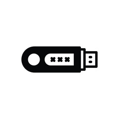 Black solid icon for security token