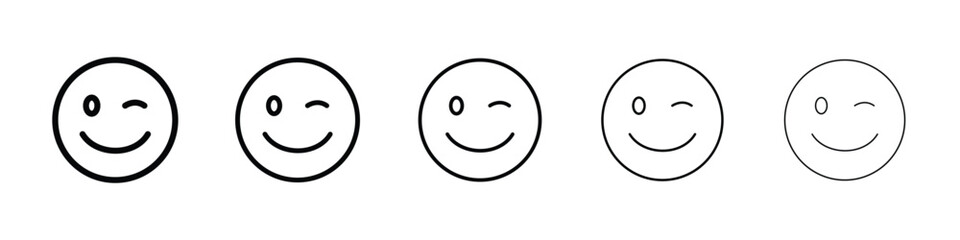 Smile wink icon for mobile concept and web design.