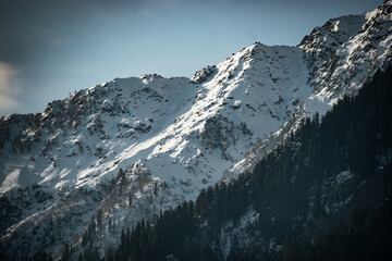 snow covered mountains